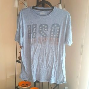 Blue T-Shirt with USA Print Large